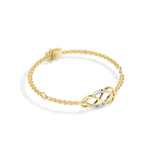 Yellow Gold Pave Infinity Round Lab Grown Diamond Xirel Bracelet
