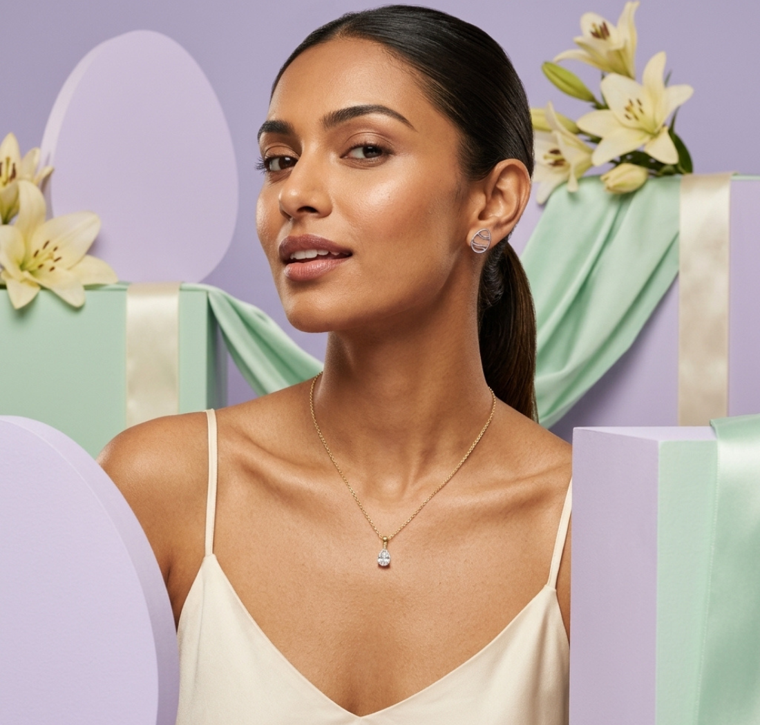 Gold 1Ct Solitaire Pear Lab Grown Diamond Beco Pendant