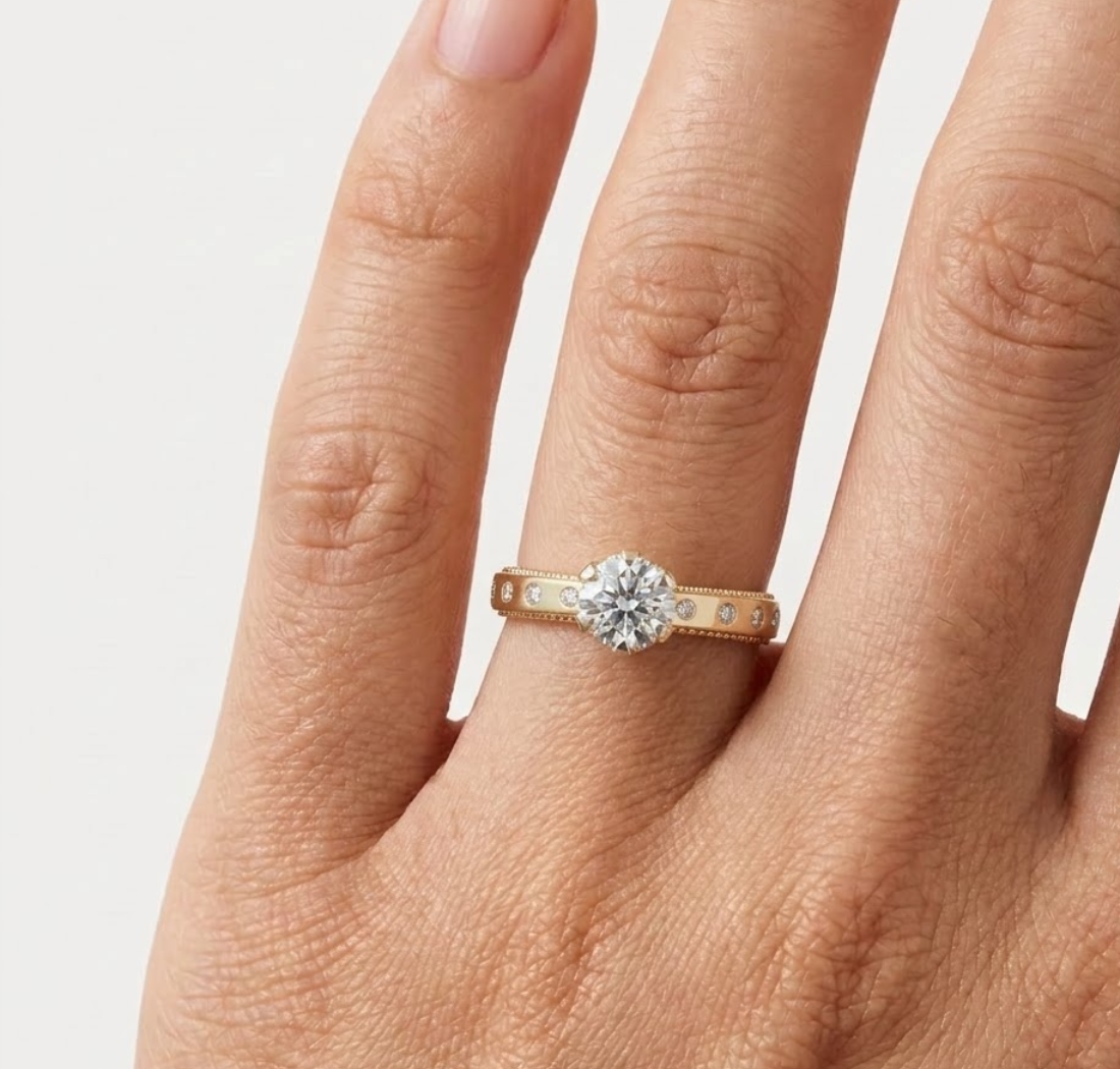 Round Lab Grown Diamond Bellora Engagement Ring