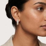 Gold Round Pave Hoop Lab Grown Diamond Belor Earring