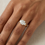 Gold 1Ct Three Stone Radiant Trapezoid Lab Grown Diamond Benjam Ring