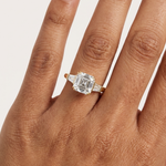 Gold 1Ct Emerald Cut Three Stone Lab Grown Diamond Bronti Ring