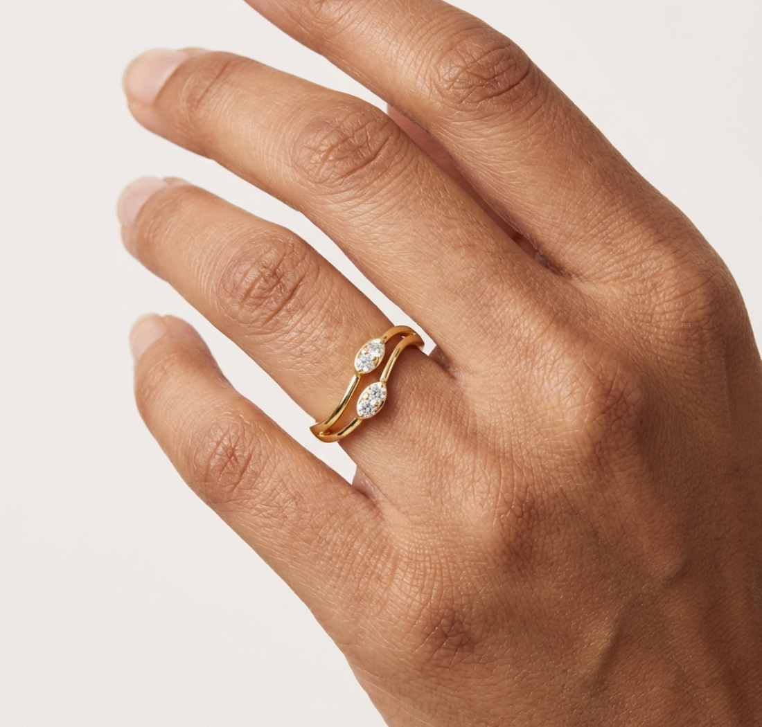 Gold Classic Band Round Lab Grown Diamond Caeli Ring