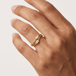 Gold Classic Band Round Lab Grown Diamond Caeli Ring