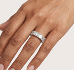 Gold 5Ct Emerald Cut Eternity Band Lab Grown Diamond Calpe Ring