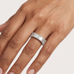 Gold 5Ct Emerald Cut Eternity Band Lab Grown Diamond Calpe Ring