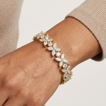 Gold 14Ct Marquise Floral Lab Grown Diamond Cami Bracelet