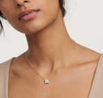 Gold Solitaire Classic Asscher Lab Grown Diamond Carist Pendant