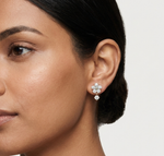 Gold 1Ct Floral Drop Design Pear Lab Grown Diamond Cavex Earring