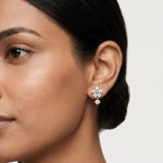 Gold 1Ct Floral Drop Design Pear Lab Grown Diamond Cavex Earring
