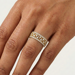 Gold Wide Pave Round Lab Grown Diamond Celvia Ring