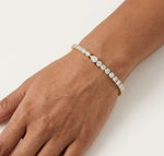 Gold 6Ct Pear Accent Round Tennis Lab Grown Diamond Chiara Bracelet