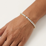 Gold 6Ct Pear Accent Round Tennis Lab Grown Diamond Chiara Bracelet