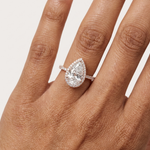 Gold 4Ct Pear Halo Pave Lab Grown Diamond Cinna Ring