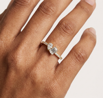 Gold Toi Et Moi Setting Pear Emerald Lab Grown Diamond Coris Ring