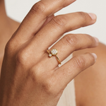 Gold Cluster Band Round Lab Grown Diamond Cynra Ring