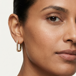 Gold Round Pave Hoop Lab Grown Diamond Cyren Earring