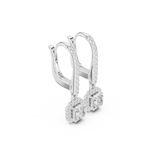 Gold Halo Drop Setting Asscher Lab Grown Diamond Aurea Earring