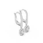 Gold Halo Drop Setting Cushion Lab Grown Diamond Elarra Earring