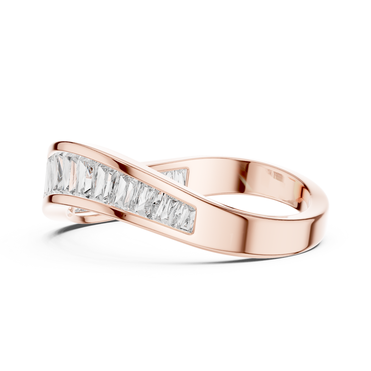 Gold 1Ct Channel Modern Baguette Lab Grown Diamond Kavira Ring