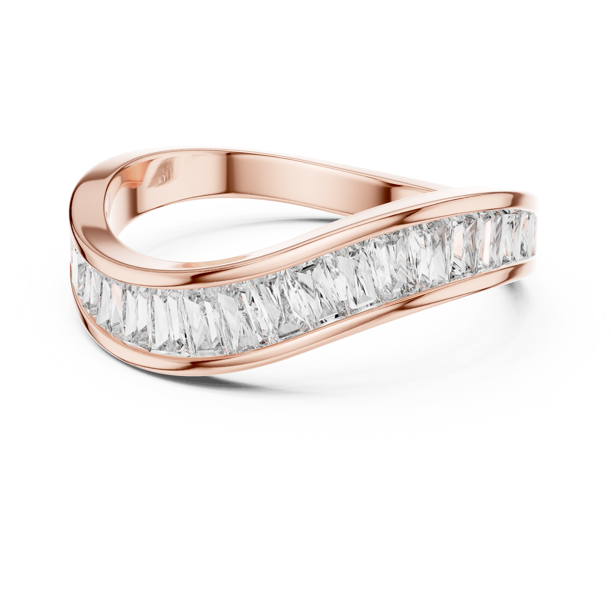 Gold 1Ct Channel Modern Baguette Lab Grown Diamond Kavira Ring