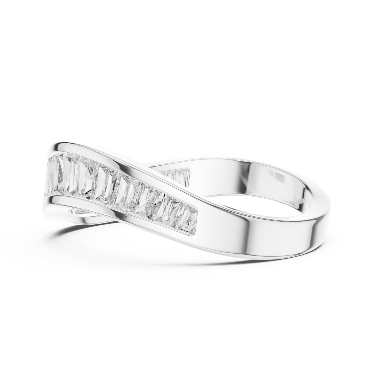 Gold 1Ct Channel Modern Baguette Lab Grown Diamond Kavira Ring