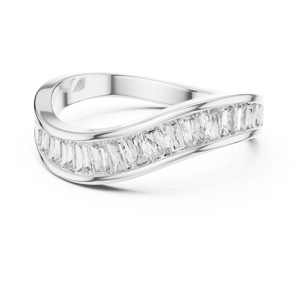 Gold 1Ct Channel Modern Baguette Lab Grown Diamond Kavira Ring
