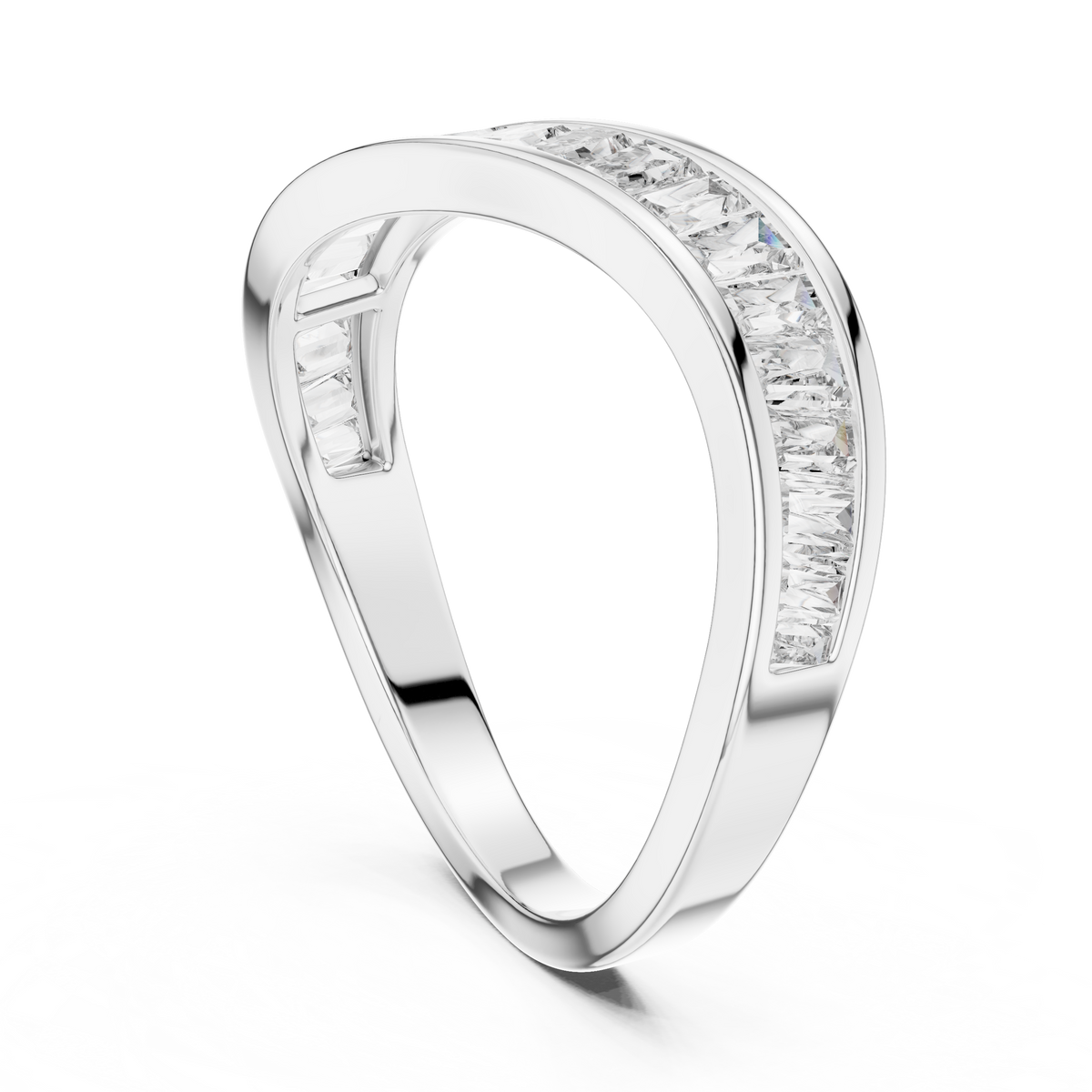 Gold 1Ct Channel Modern Baguette Lab Grown Diamond Kavira Ring