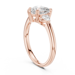 Gold 2 5Ct Three Stone Prong Solitaire Heart Lab Grown Diamond Korin Ring