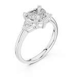 Gold 2 5Ct Three Stone Prong Solitaire Heart Lab Grown Diamond Korin Ring