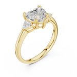Gold 2 5Ct Three Stone Prong Solitaire Heart Lab Grown Diamond Korin Ring