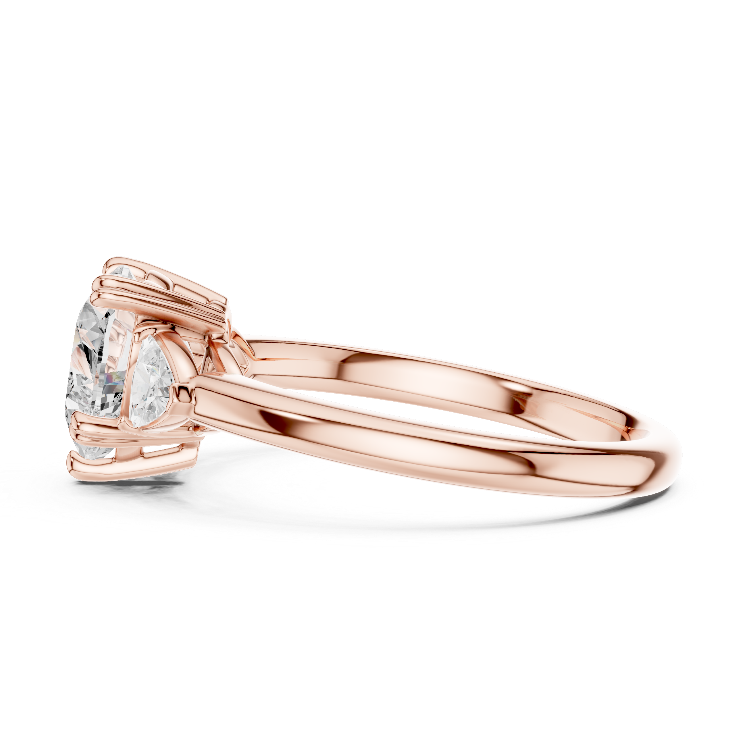 Gold 2 5Ct Three Stone Prong Solitaire Heart Lab Grown Diamond Korin Ring