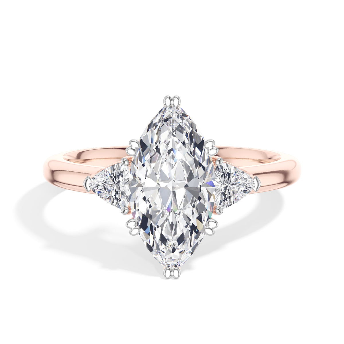 Marquise Three-Stone Lab Grown Diamond Vaelen Engagement Ring