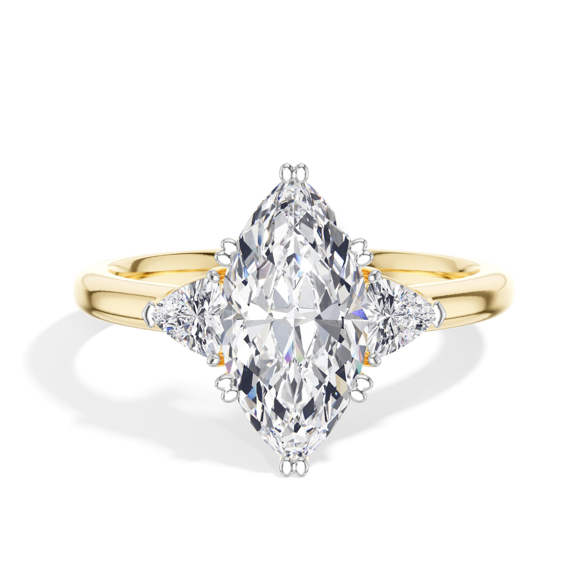Marquise Three-Stone Lab Grown Diamond Vaelen Engagement Ring