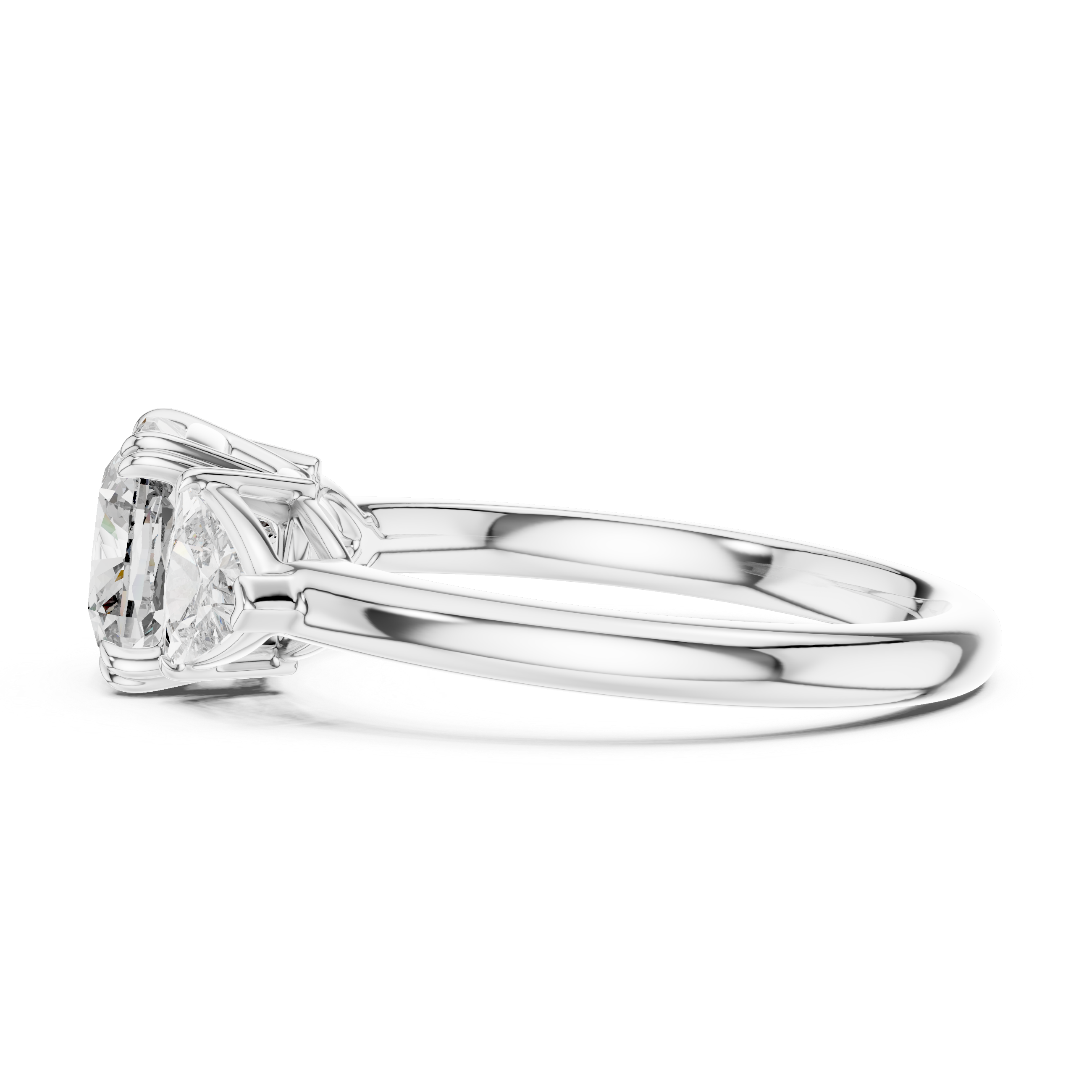 Gold 2Ct Trillion Three Stone Lab Grown Diamond Zavrix Ring