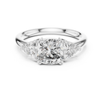 Gold 2Ct Trillion Three Stone Lab Grown Diamond Zavrix Ring