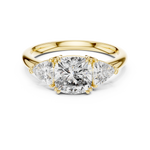 Gold 2Ct Trillion Three Stone Lab Grown Diamond Zavrix Ring