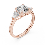 Gold 2Ct Trillion Three Stone Lab Grown Diamond Zavrix Ring
