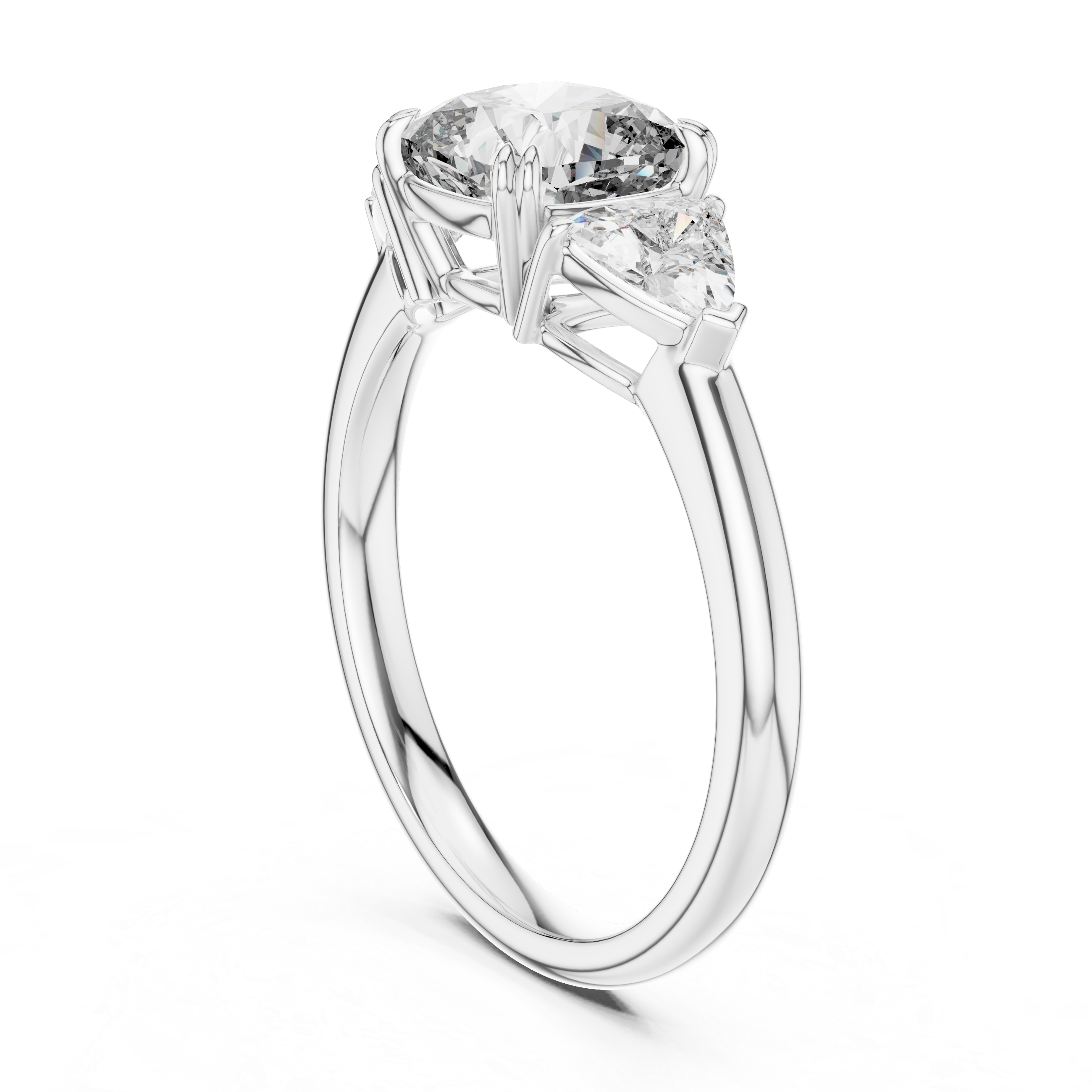 Gold 2Ct Trillion Three Stone Lab Grown Diamond Zavrix Ring