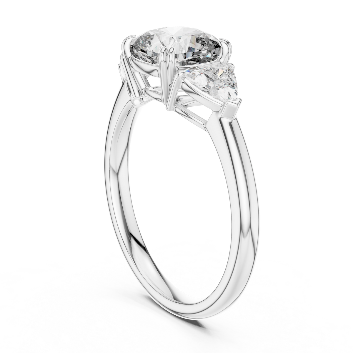 Gold 2Ct Trillion Three Stone Lab Grown Diamond Zavrix Ring