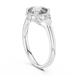 Gold 2Ct Trillion Three Stone Lab Grown Diamond Zavrix Ring