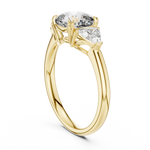 Gold 2Ct Trillion Three Stone Lab Grown Diamond Zavrix Ring