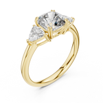 Gold 2Ct Trillion Three Stone Lab Grown Diamond Zavrix Ring