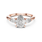 Gold 1 20Ct Reiko Lab Grown Diamond Pear Three Stone Ring