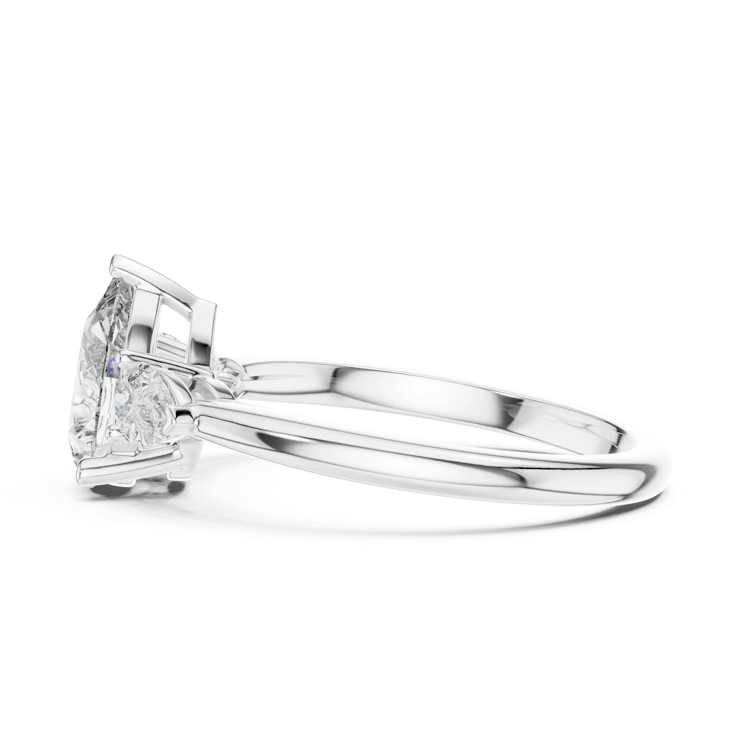Gold 1 20Ct Reiko Lab Grown Diamond Pear Three Stone Ring