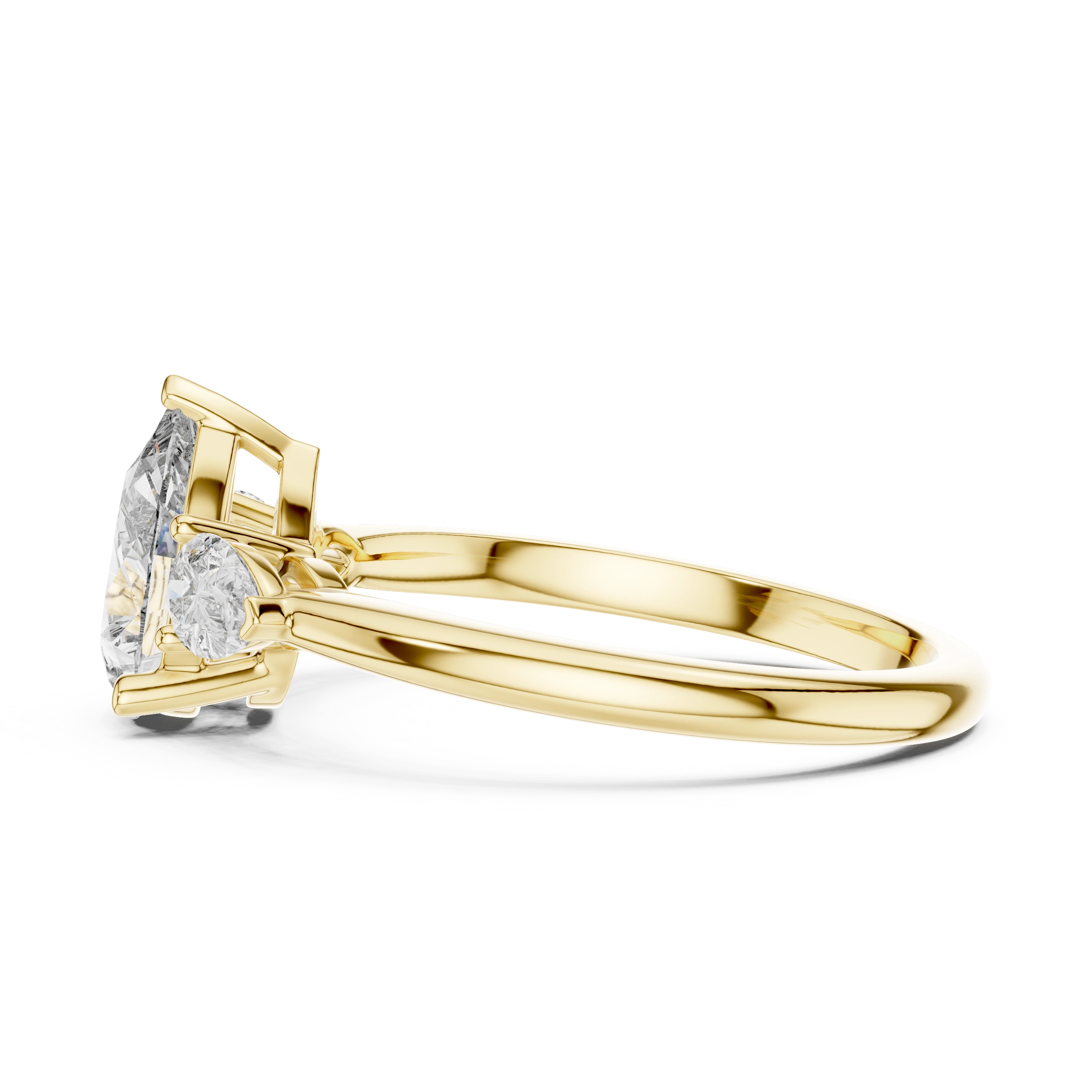 Gold 1 20Ct Reiko Lab Grown Diamond Pear Three Stone Ring