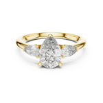 Gold 1 20Ct Reiko Lab Grown Diamond Pear Three Stone Ring