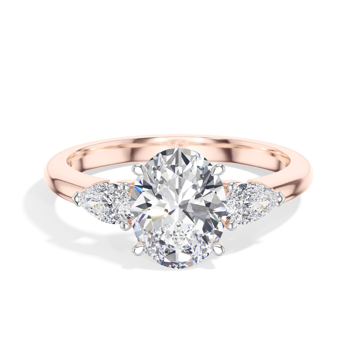 Oval Three-Stone Lab Grown Diamond Sorine Engagement Ring
