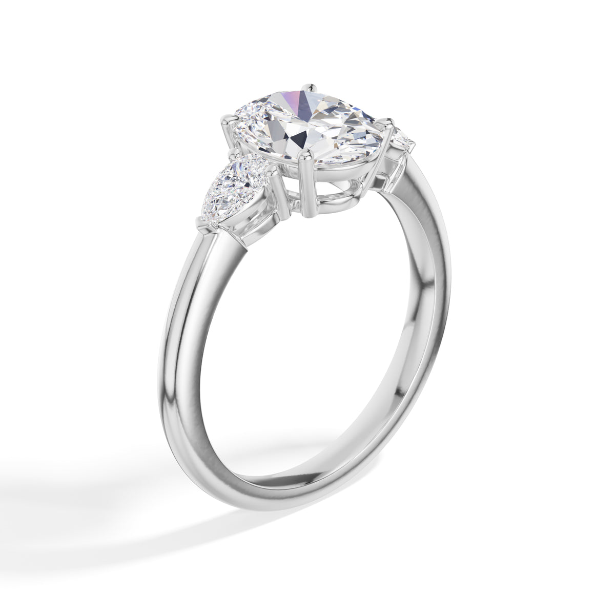 Oval Three-Stone Lab Grown Diamond Sorine Engagement Ring