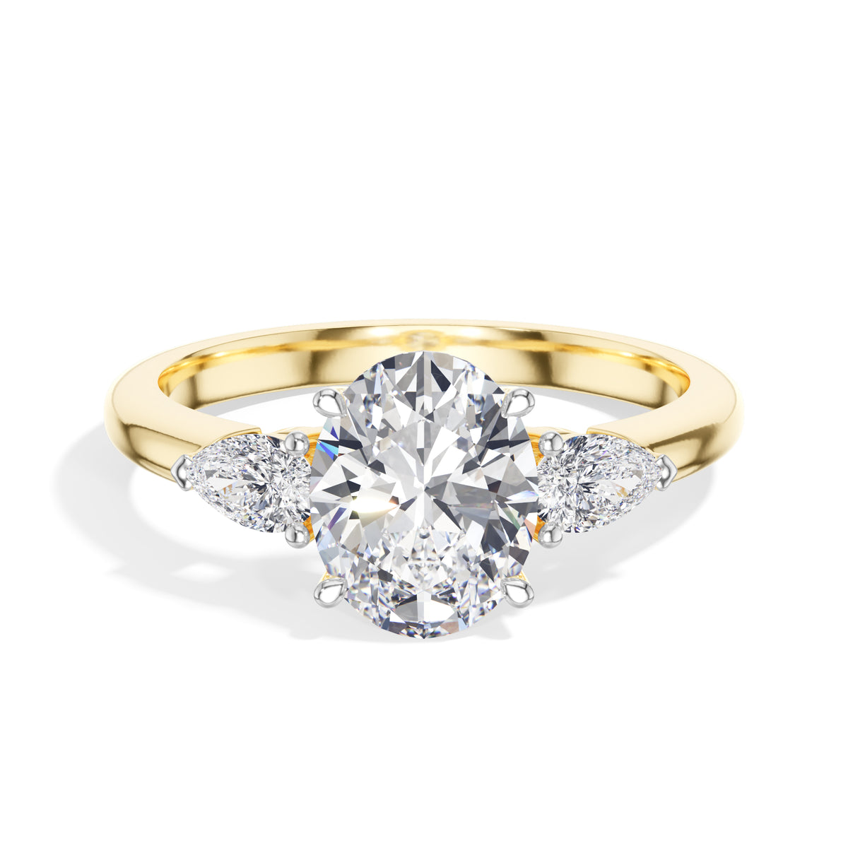 Oval Three-Stone Lab Grown Diamond Sorine Engagement Ring
